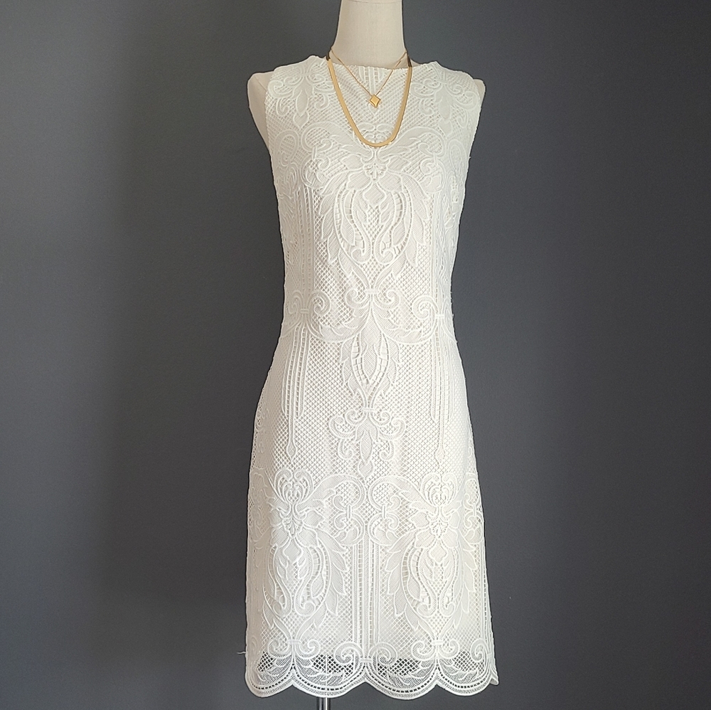 Net Lace Sheath Dress by Lauren Ralph Lauren
